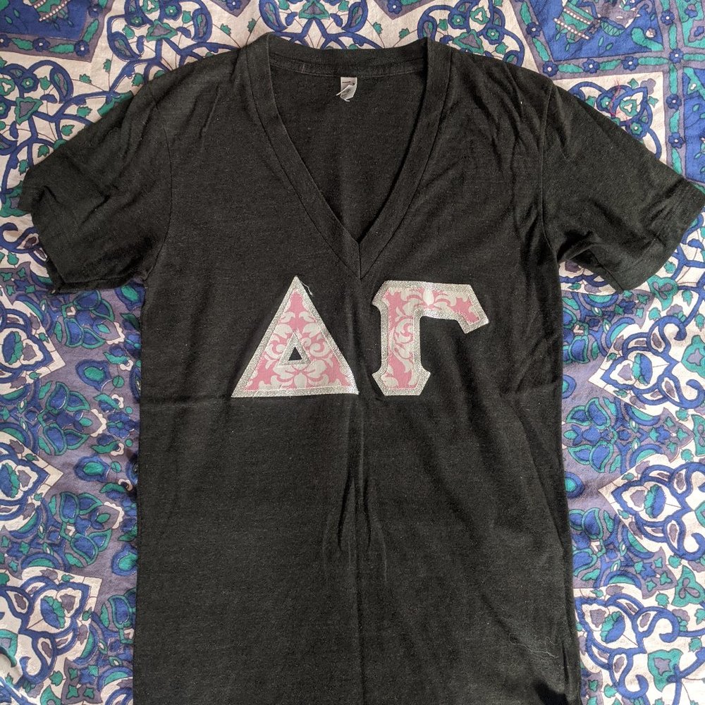 Small Delta Gamma Stitched Lettering